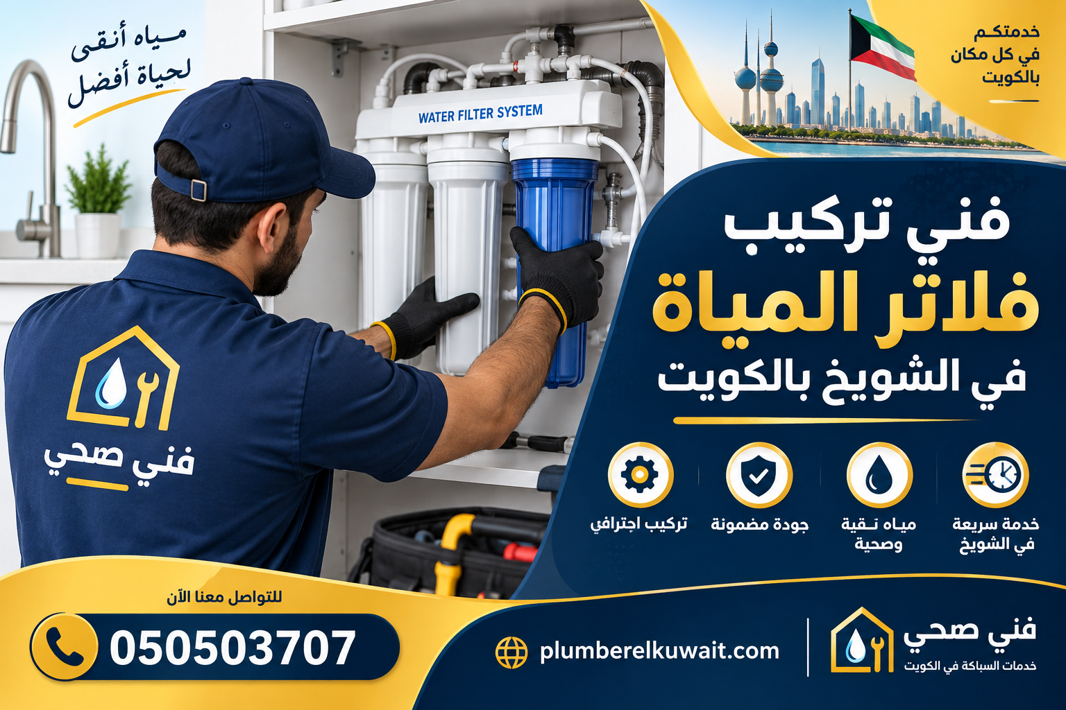 فني تركيب فلاتر المياة في الشويخ بالكويت