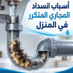 أسباب انسداد المجاري المتكرر في المنزل