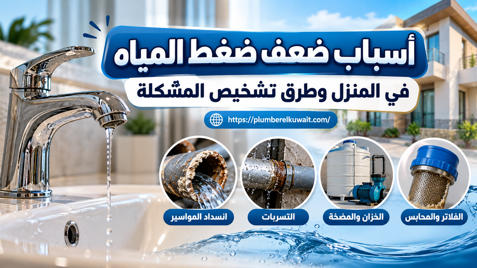 أسباب ضعف ضغط المياه في المنزل وطرق تشخيص المشكلة